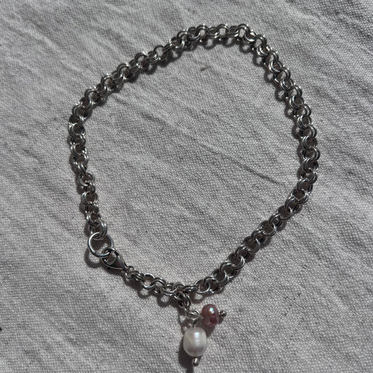 Anklet | Ankle Adornment | Handmade Double Chain with pearl