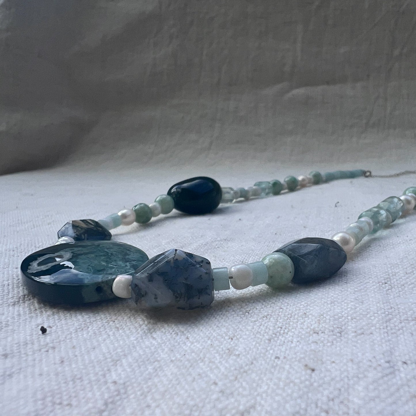 Beaded green tones gemstones Necklaces Copy