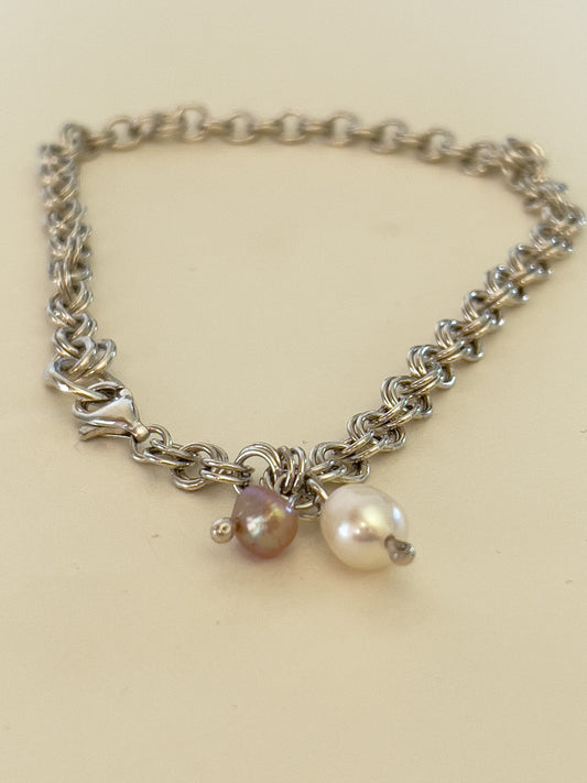 Anklet I Ankle Adornment I Handmade Double Chain with pearl