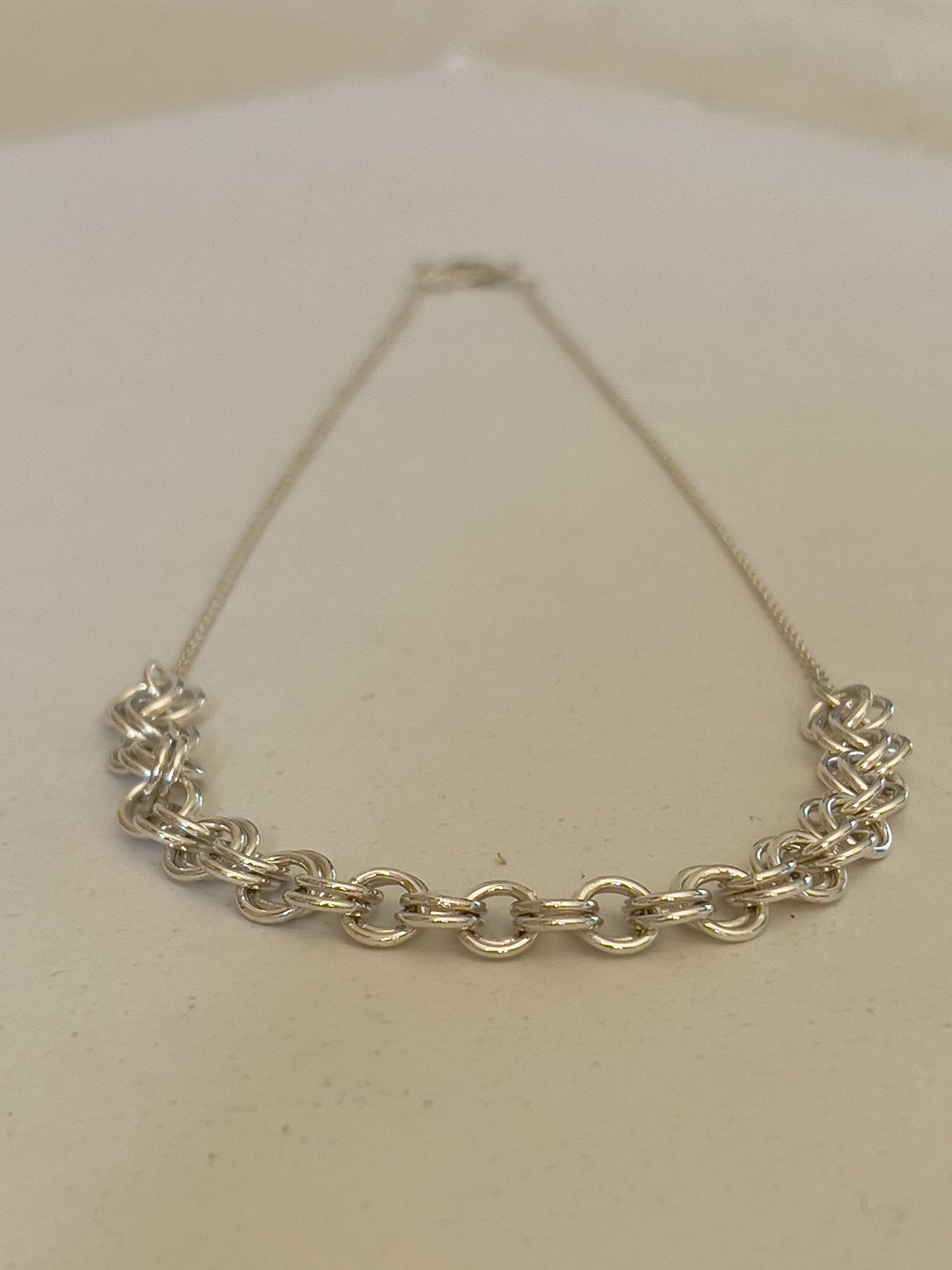 Priestess silver Double link Chain necklace