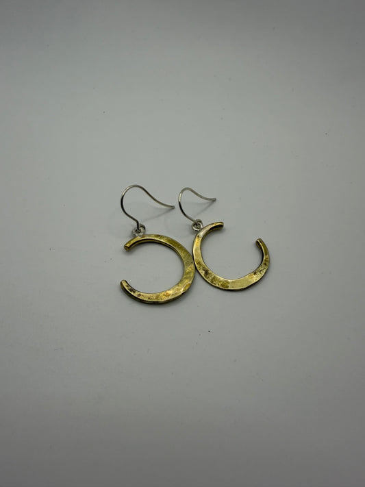 Moon brass earrings