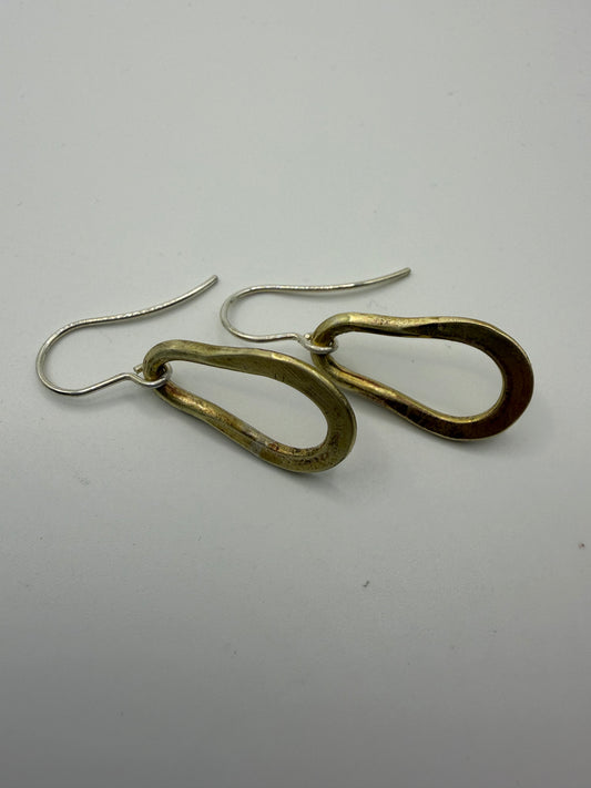 Brass pear hoops
