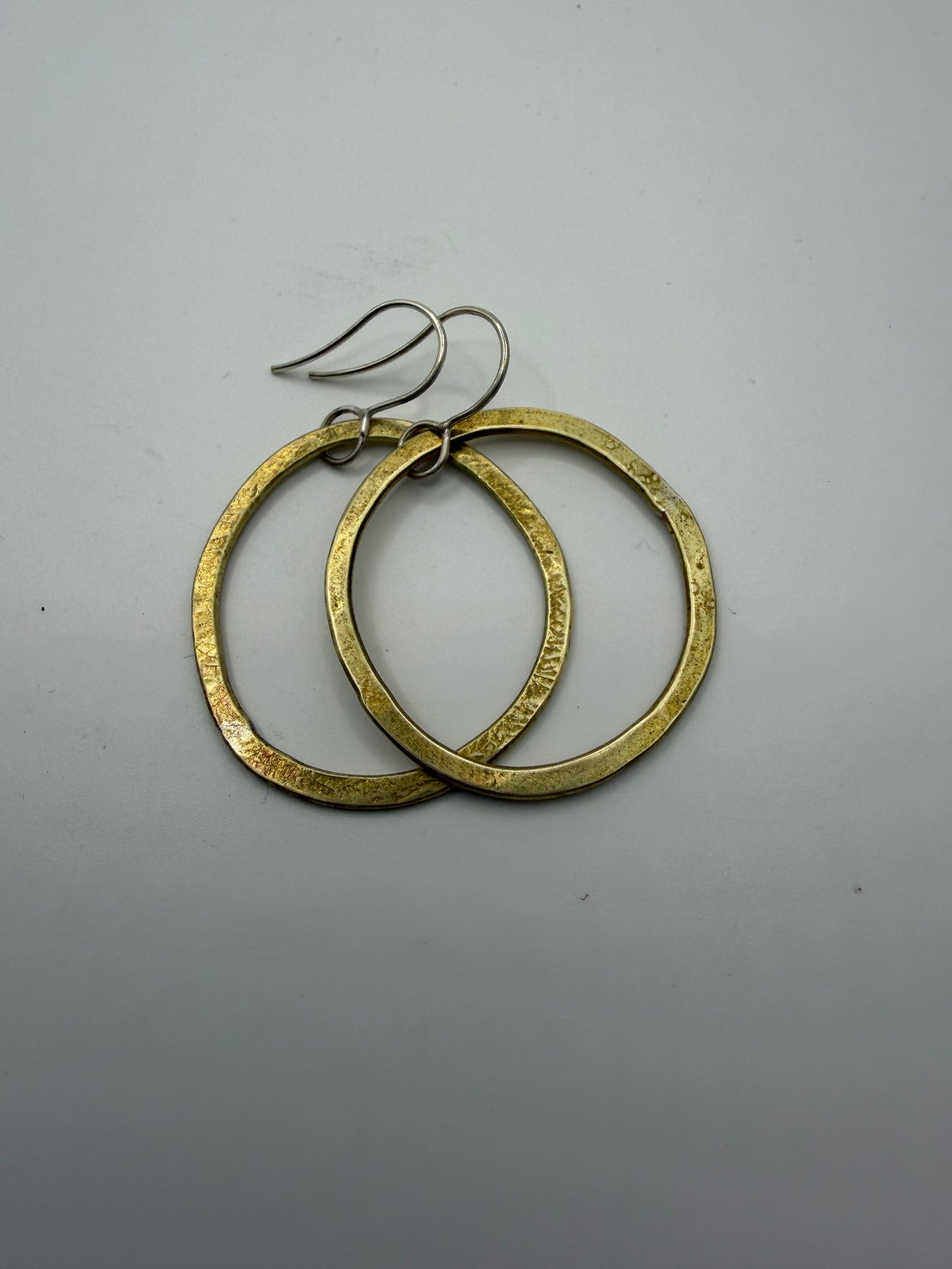 Beaten brass hoops