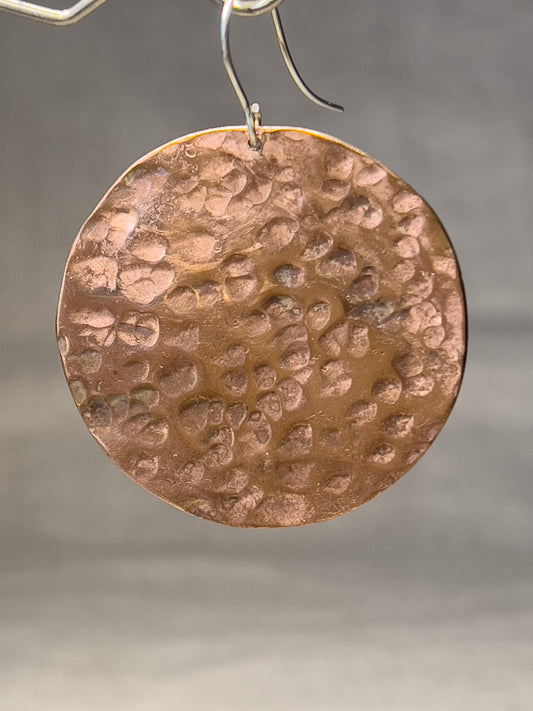 Earrings I Ear Adornment Penny round Patterned copper