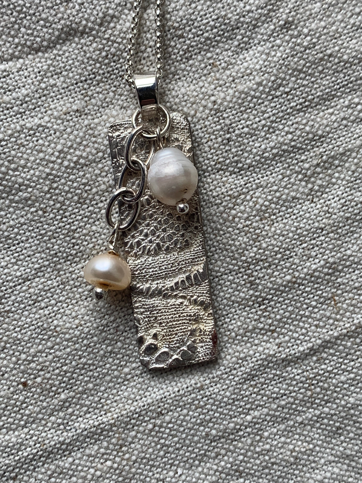 Talisman silver dog tag Lace pattern necklaces