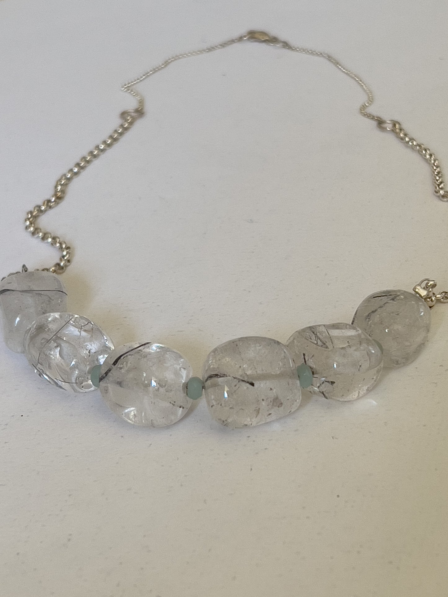 Necklace | Neck Adornment | Clear quartz with Tourmaline feature