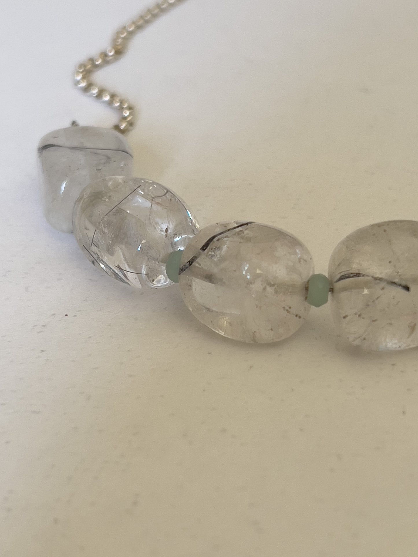 Necklace | Neck Adornment | Clear quartz with Tourmaline feature