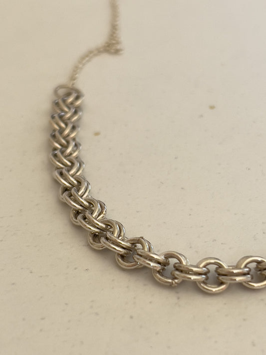 Priestess silver Double link Chain necklace