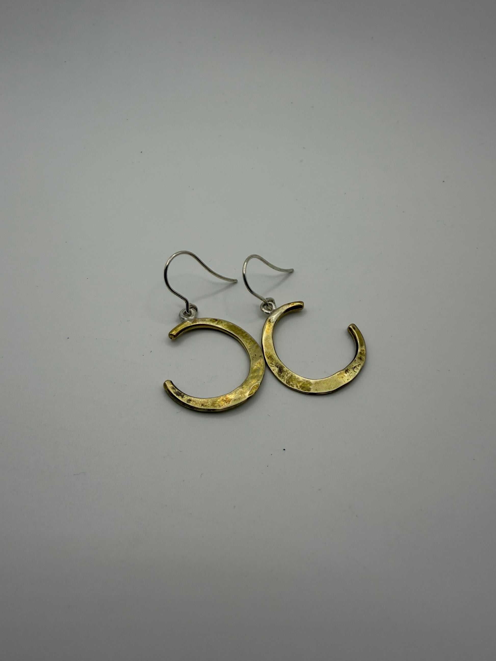 Moon brass earrings