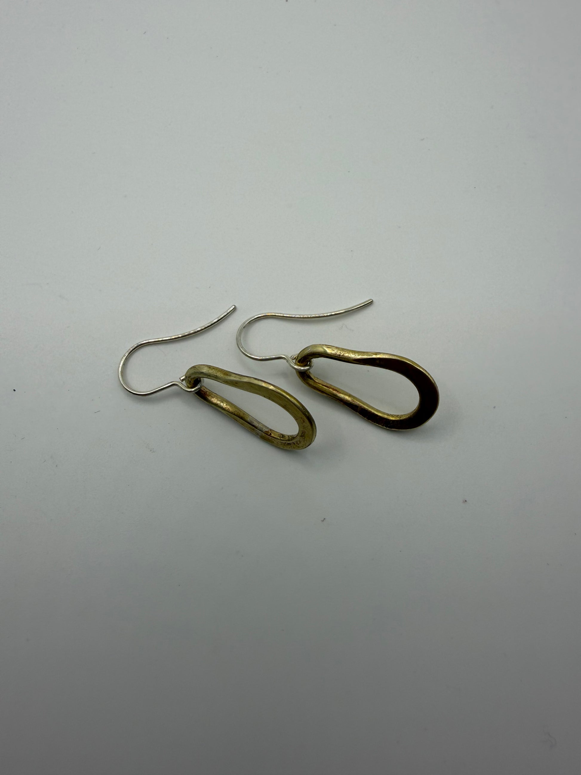 Brass pear hoops
