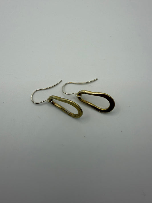 Brass pear hoops