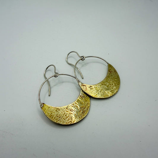 Cresent moon brass earrings