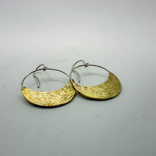 Cresent moon brass earrings