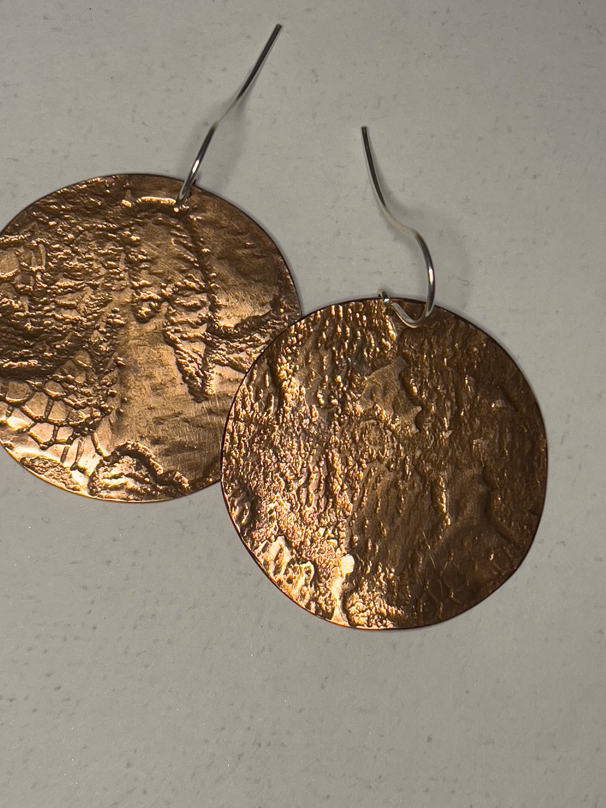 Earrings I Ear Adornment Penny round Patterned copper