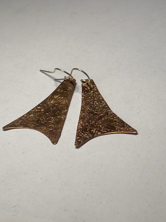 Earrings I Ear Adornment | Copper textured Pisa