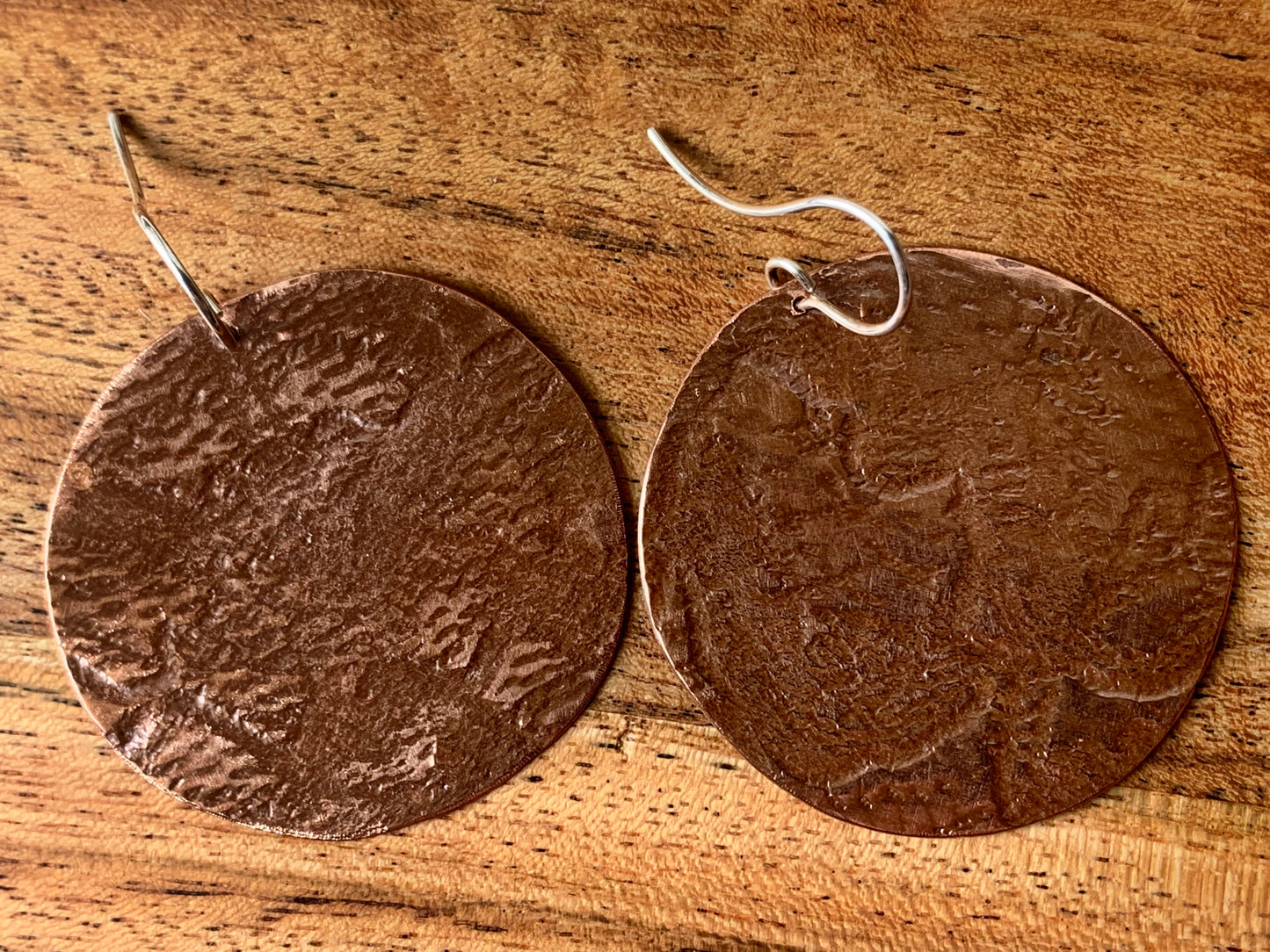 Earrings I Ear Adornment Penny round Patterned copper