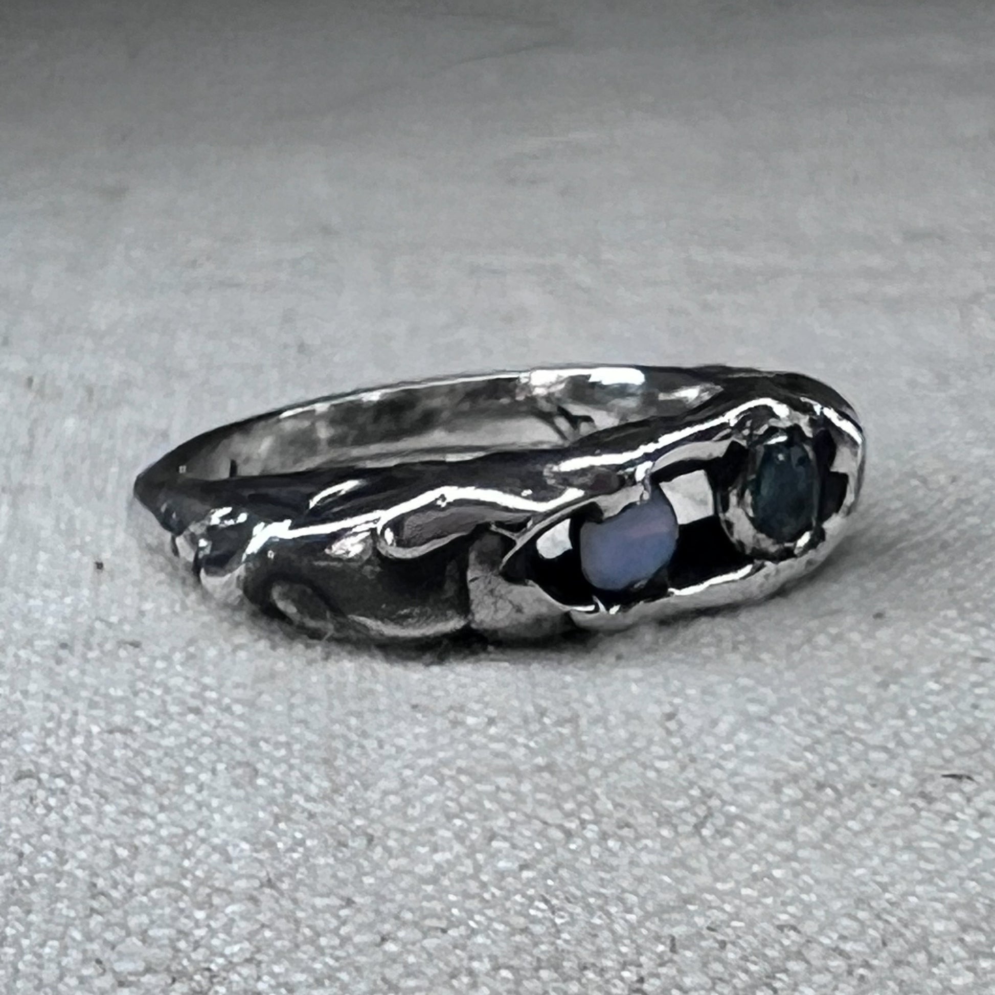 Ring I Finger Adornment I Opal, Green Tourmaline