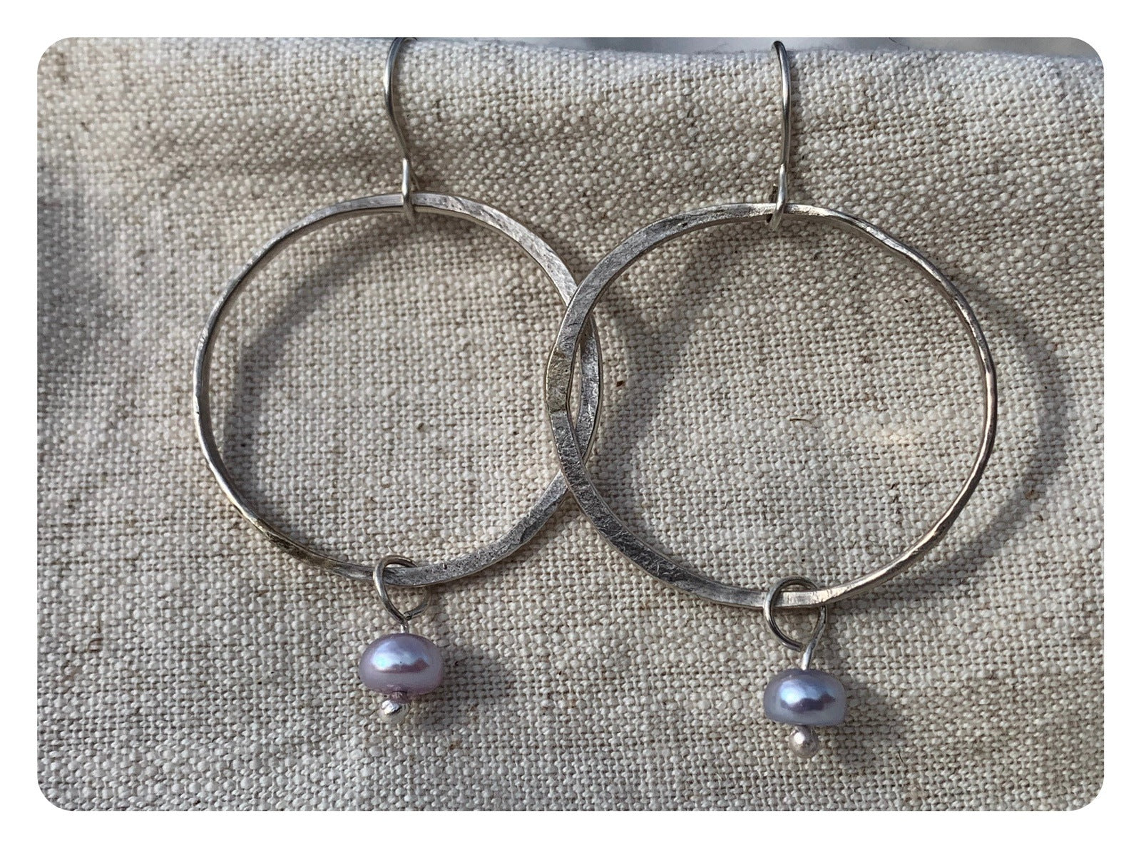 Earrings I Ear Adornment Sterling silver hoop with pearl