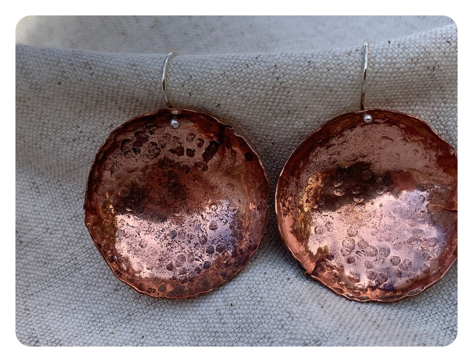 Earrings I Ear Adornment Textured copper Domes